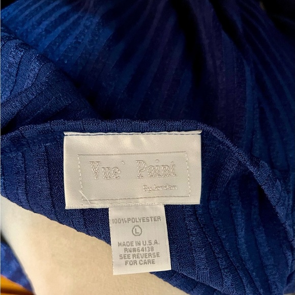 Vintage Vue Point by Jordan Blue long Sleeve w Belt Size L Women’s Blouse - Picture 5 of 5